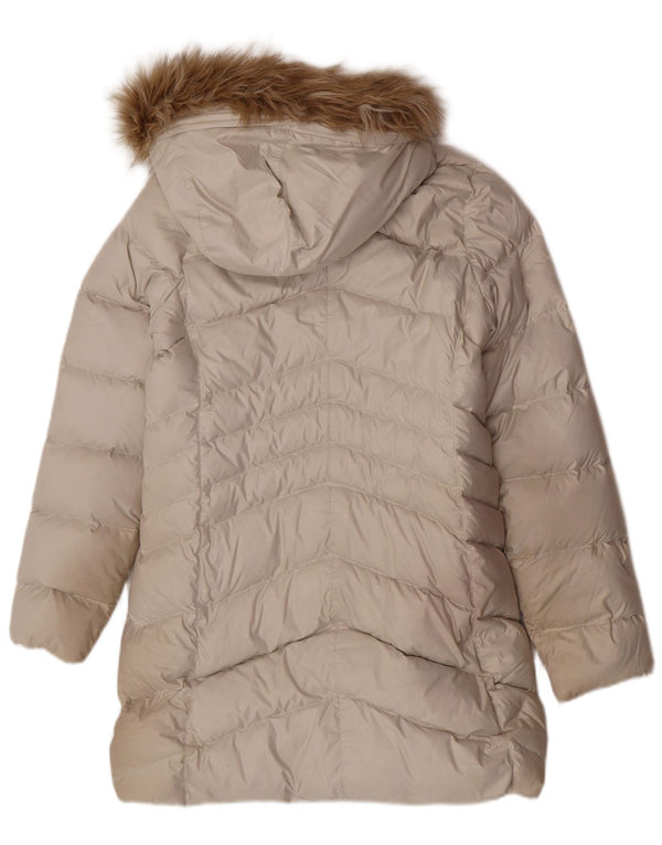 Marmot Womens Hooded Padded Coat UK 10 Small Off White Polyester