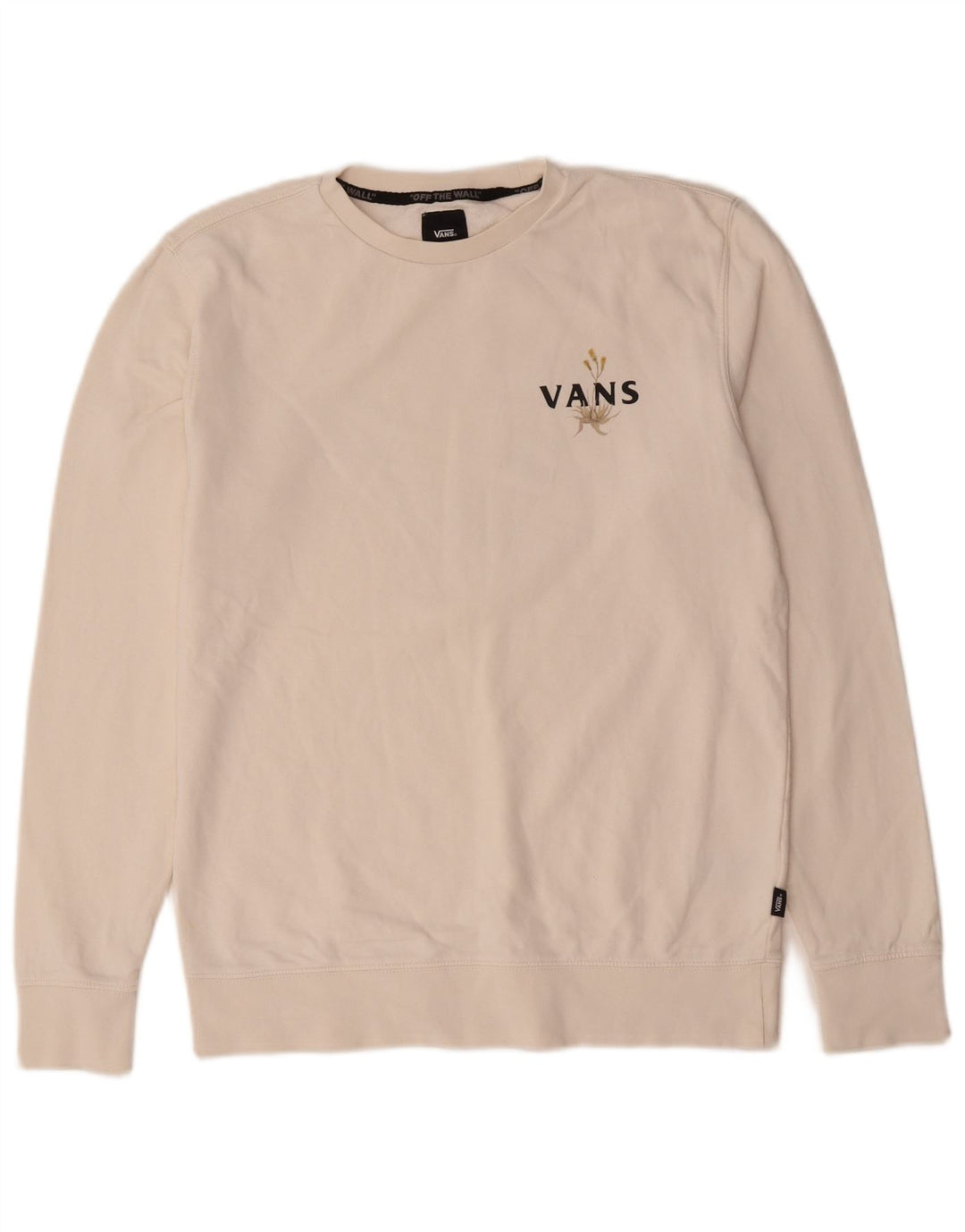 Vans Mens Graphic Sweatshirt Jumper Small White Cotton