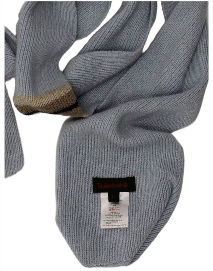 TIMBERLAND Girls Rectangle Scarf 11-12 Years Blue Acrylic