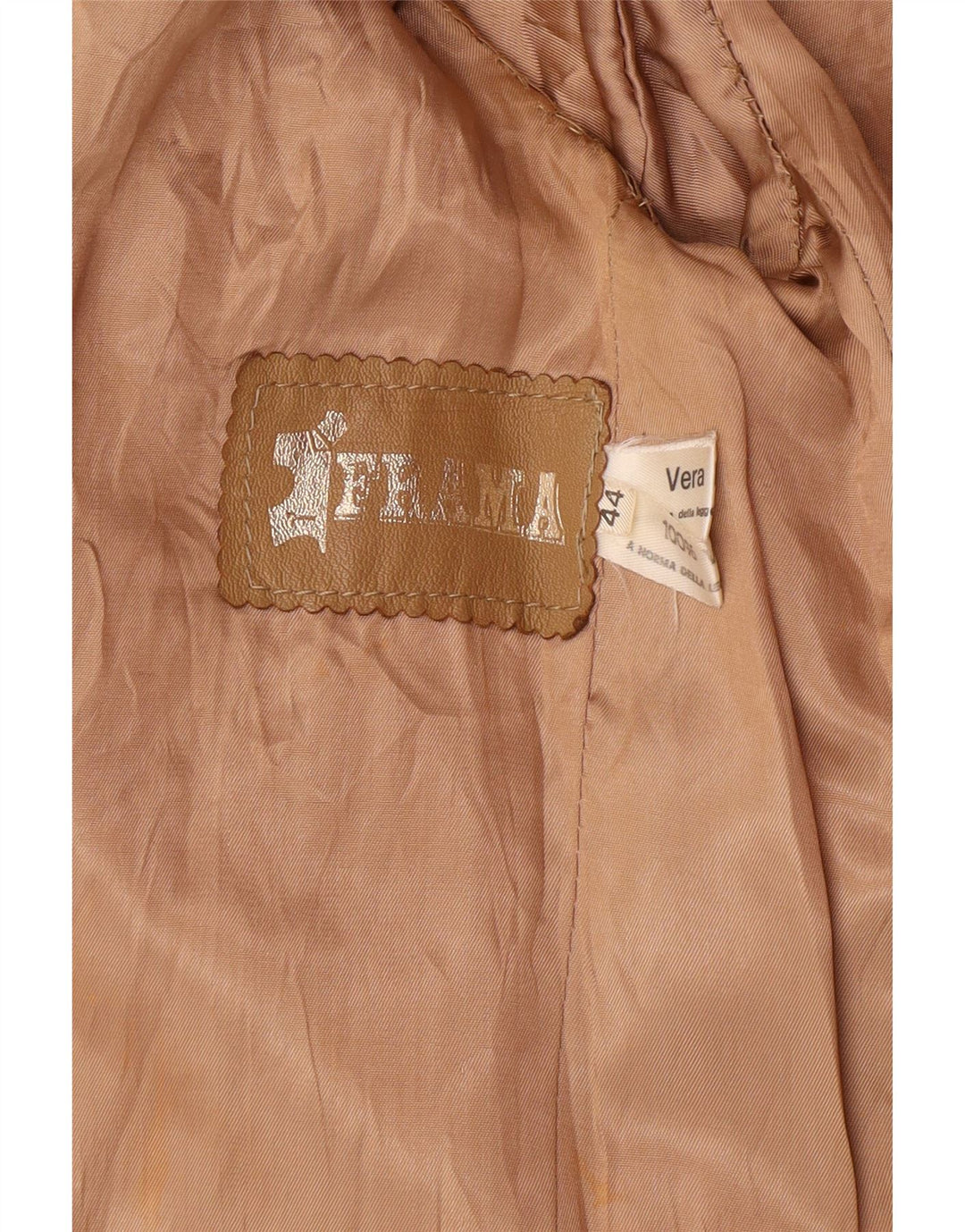 Vintage Womens 2 Button Blazer Jacket IT 44 Medium Beige Leather Classic