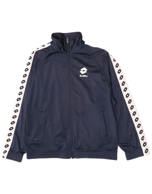 Lotto Mens Graphic Tracksuit Top Jacket XL Navy Blue Colourblock