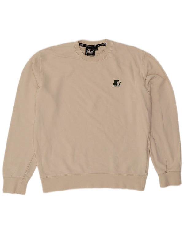 Starter Mens Sweatshirt Jumper Small Off White