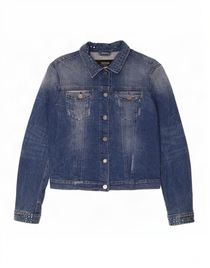 Replay Womens Denim Jacket UK 18 XL Blue Cotton