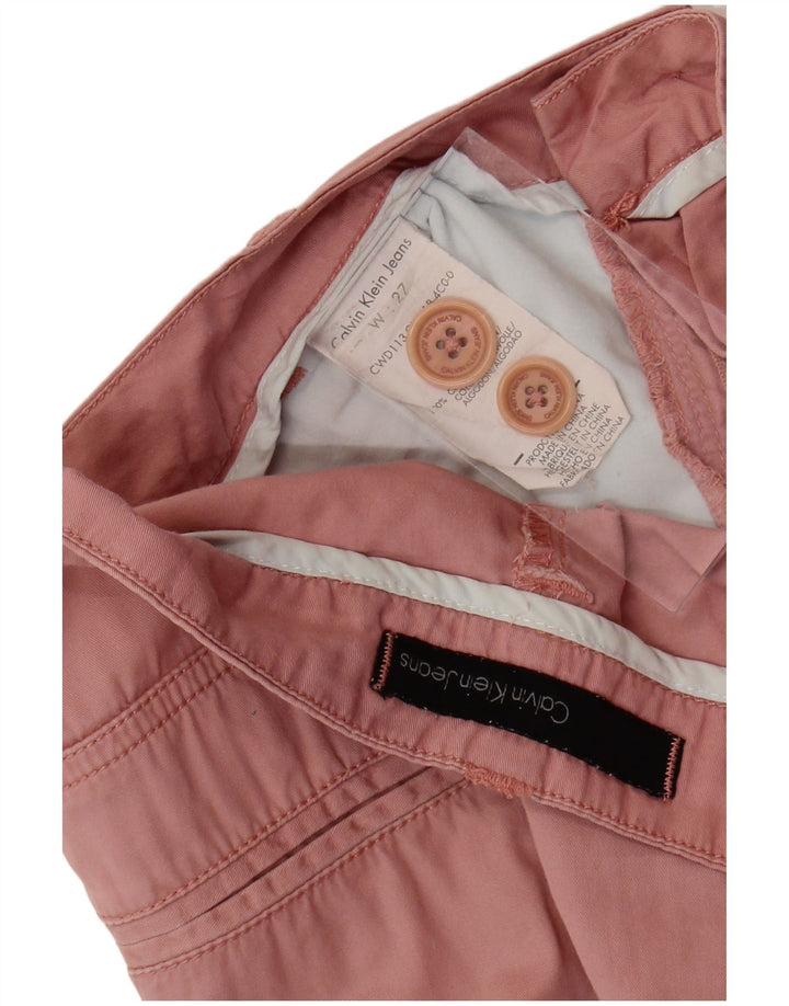 CALVIN KLEIN JEANS Womens Chino Shorts W27 Small  Pink Cotton