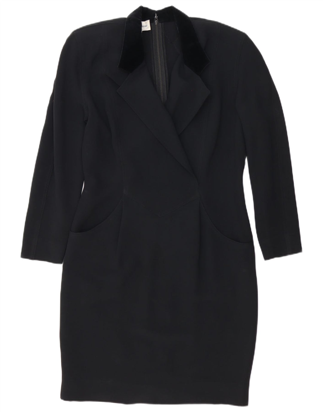 Les Copains Womens Long Sleeve Sheath Dress IT 44 Medium Black