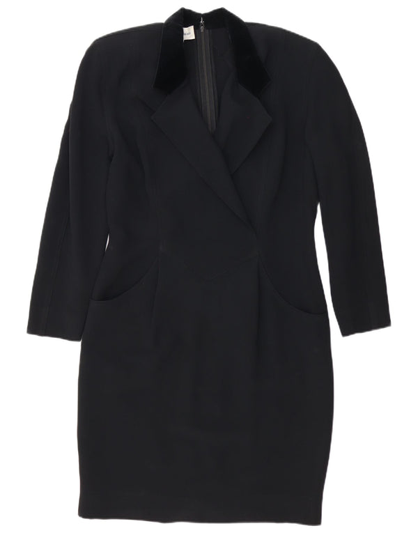 Les Copains Womens Long Sleeve Sheath Dress IT 44 Medium Black