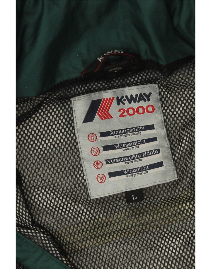 K-Way Mens Loose Fit Rain Jacket UK 40 Large Green Polyamide