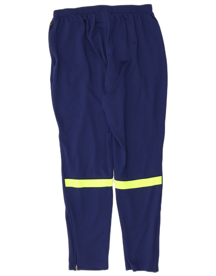 NIKE Boys Dri Fit Tracksuit Trousers 13-14 Years XL Navy Blue Colourblock