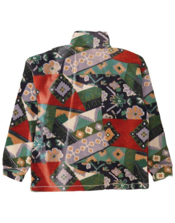 Vintage Womens Fleece Jacket UK 14 Medium Multicoloured Geometric