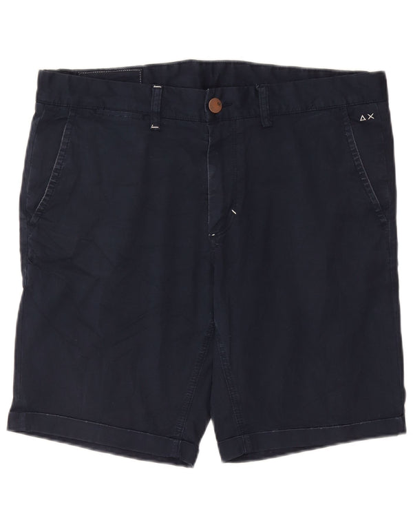 Sun68 Mens Chino Shorts W36 Large Navy Blue Cotton