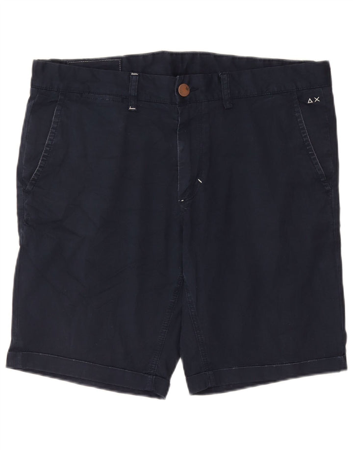 Sun68 Mens Chino Shorts W36 Large Navy Blue Cotton