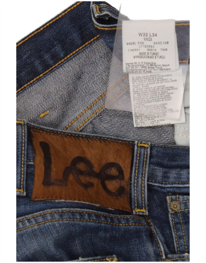 LEE Mens Knox Straight Jeans W32 L34 Navy Blue Cotton