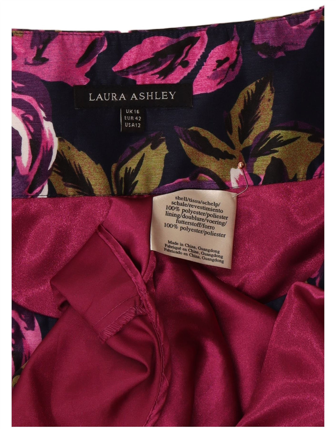 LAURA ASHLEY Womens Sleeveless A-Line Dress UK 16 Large  Purple Floral