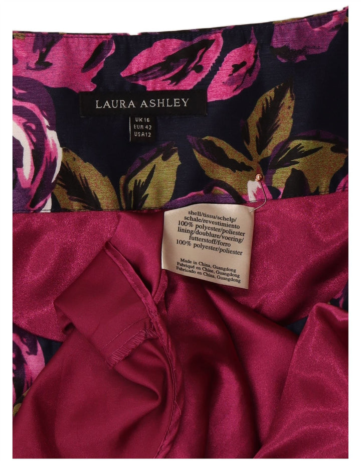 LAURA ASHLEY Womens Sleeveless A-Line Dress UK 16 Large  Purple Floral