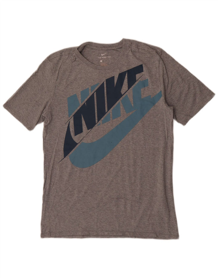 Nike Mens Athletic Cut Graphic T-Shirt Top Medium Grey Cotton