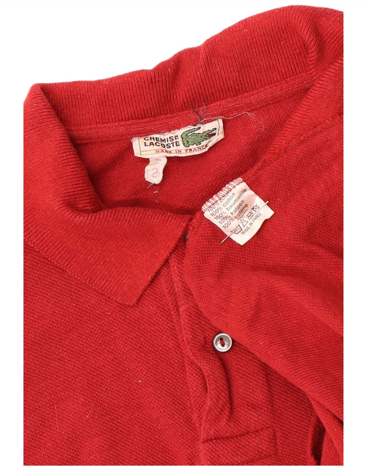 Lacoste Mens Polo Shirt Size 2 XS Red Cotton
