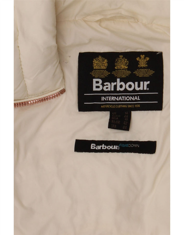 Barbour Womens Padded Coat UK 14 Large White Synthetic