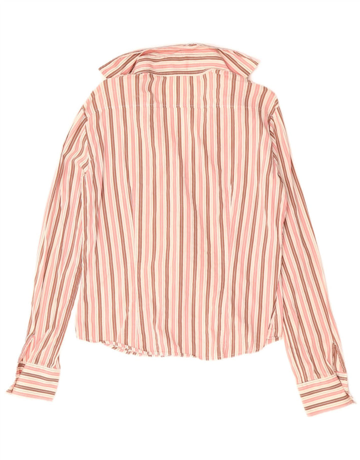BENETTON Womens Shirt UK 16 Large Pink Striped