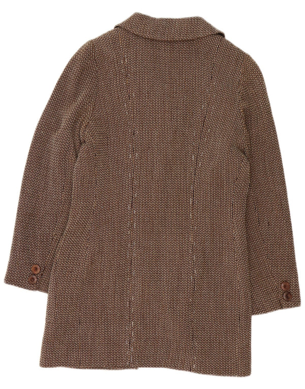 Mariella Burani Womens Longline 5 Button Blazer Jacket UK 16 Large Brown