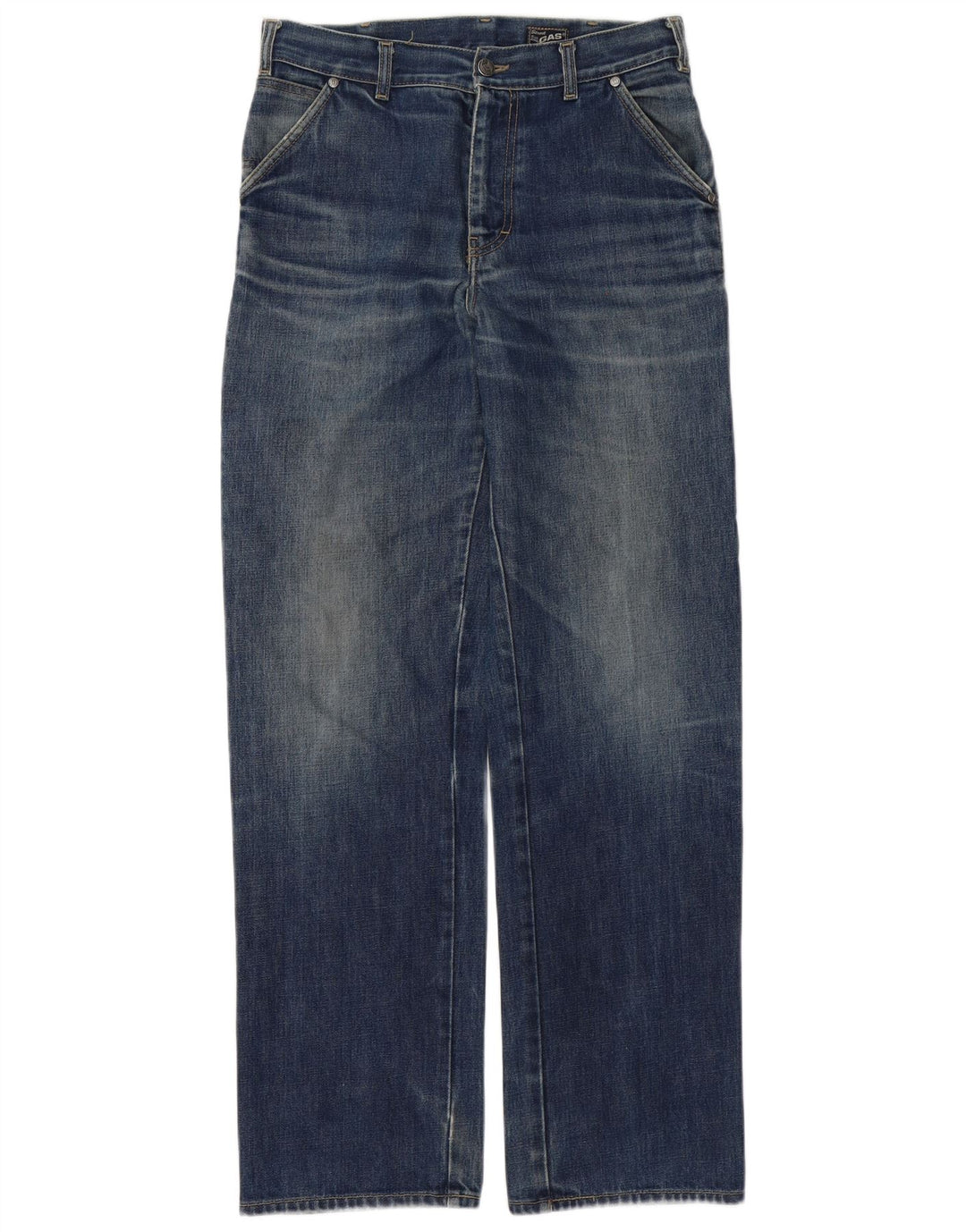 Gas Mens Straight Jeans W29 L33 Blue Cotton