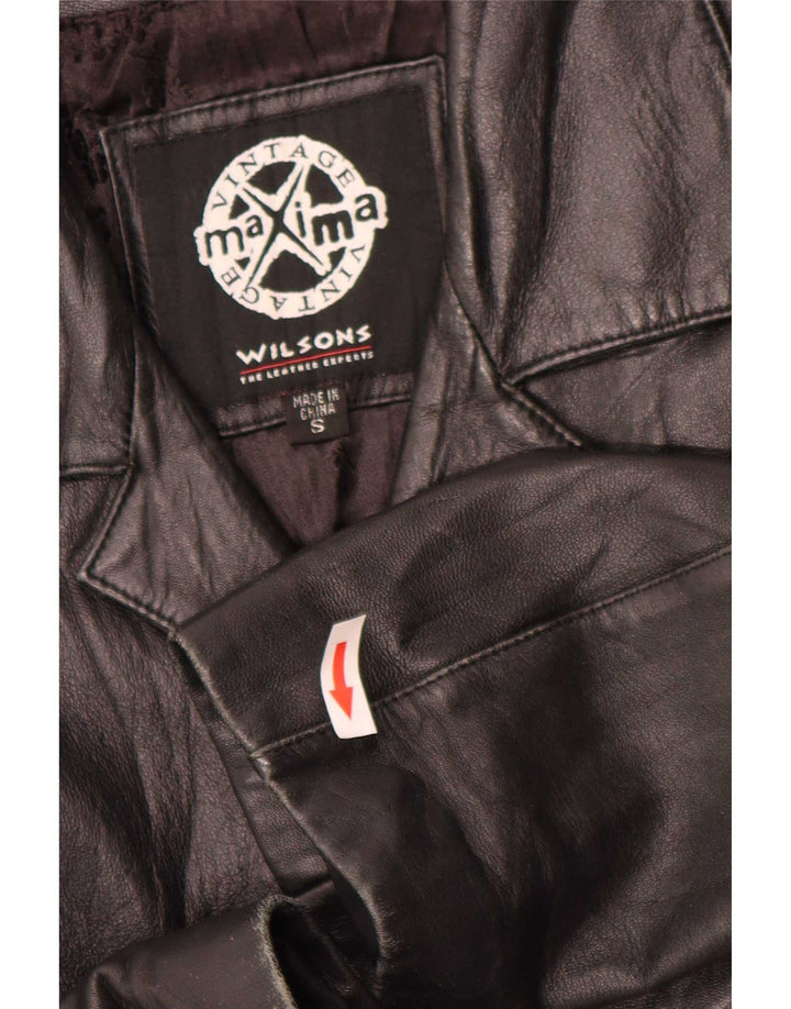 Wilsons Womens Leather Jacket UK 10 Small Black