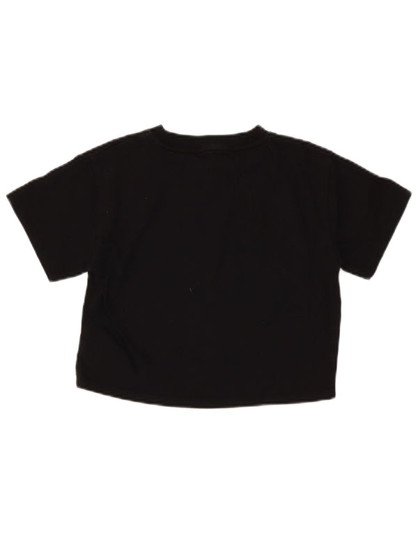 Reebok Girls Crop T-Shirt Top 10-11 Years Black Cotton