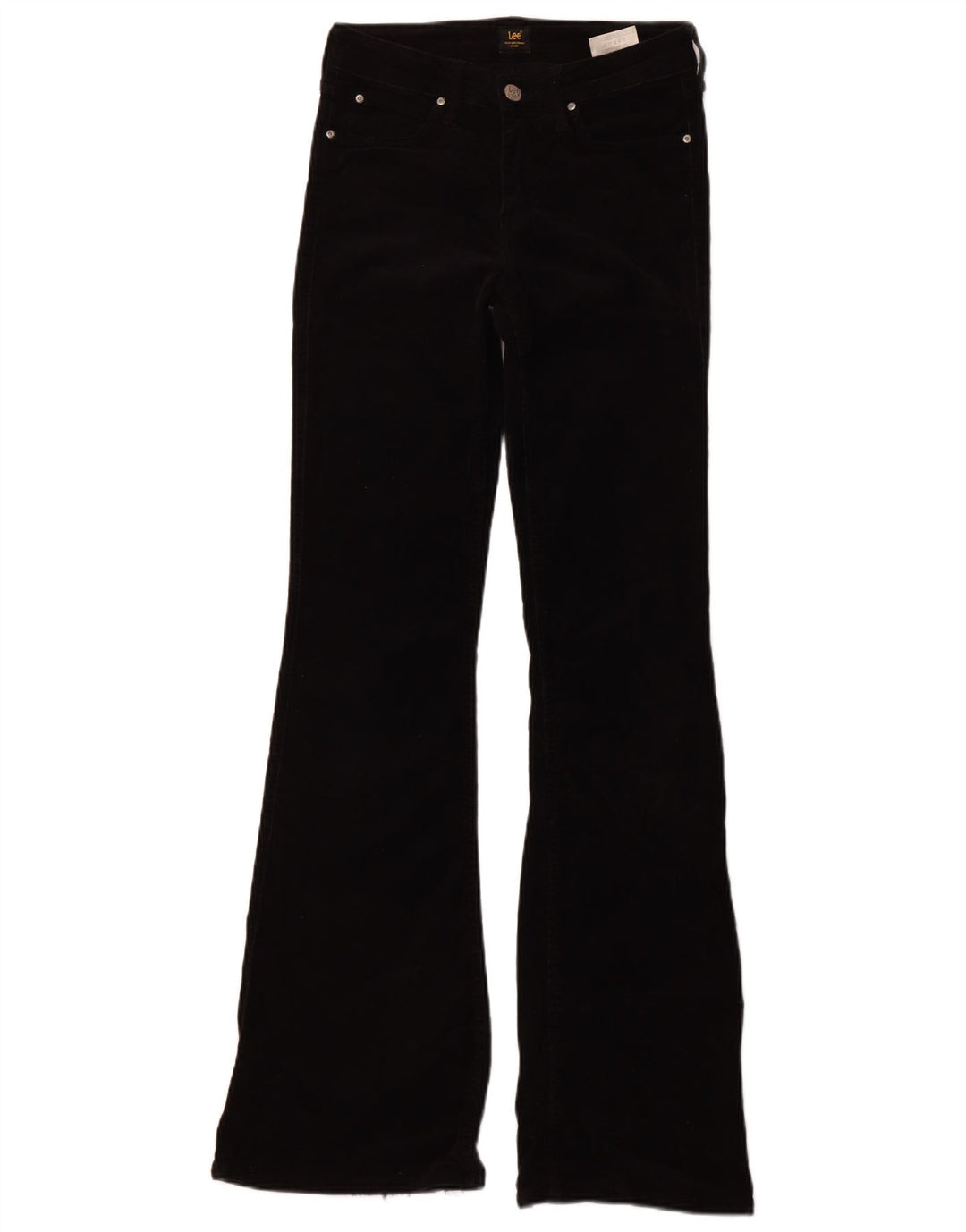 LEE Womens Chaffee Flare Corduroy Trousers W28 L33 Black Cotton