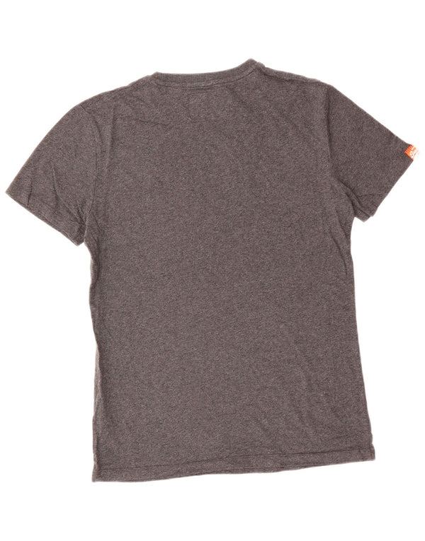 SUPERDRY Womens T-Shirt Top UK 14 Medium Grey Cotton