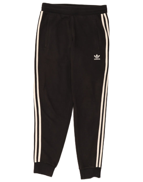 ADIDAS Womens Tracksuit Trousers Joggers UK 14 Medium Black Cotton