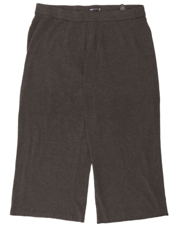 Marks & Spencer Womens Crop Tracksuit Trousers UK 22 3XL  Grey Viscose