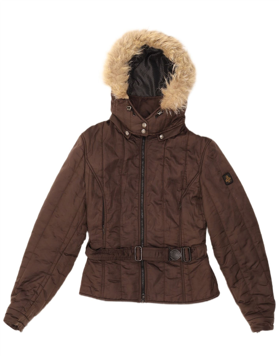 REFRIGIWEAR Womens Hooded Padded Jacket UK 18 XL Brown