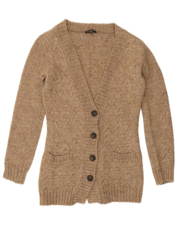 MASSIMO DUTTI Womens Cardigan Sweater UK 12 Medium Beige Flecked