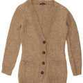 MASSIMO DUTTI Womens Cardigan Sweater UK 12 Medium Beige Flecked