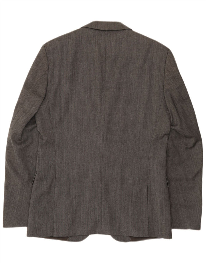 Hugo Boss Mens 2 Button Blazer Jacket EU 48 Medium Grey Virgin Wool