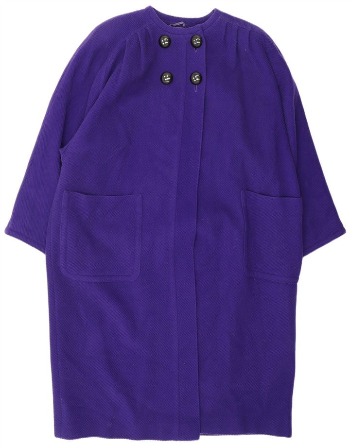 VALENTINO Womens Miss V Overcoat UK 20 2XL Purple Wool Classic