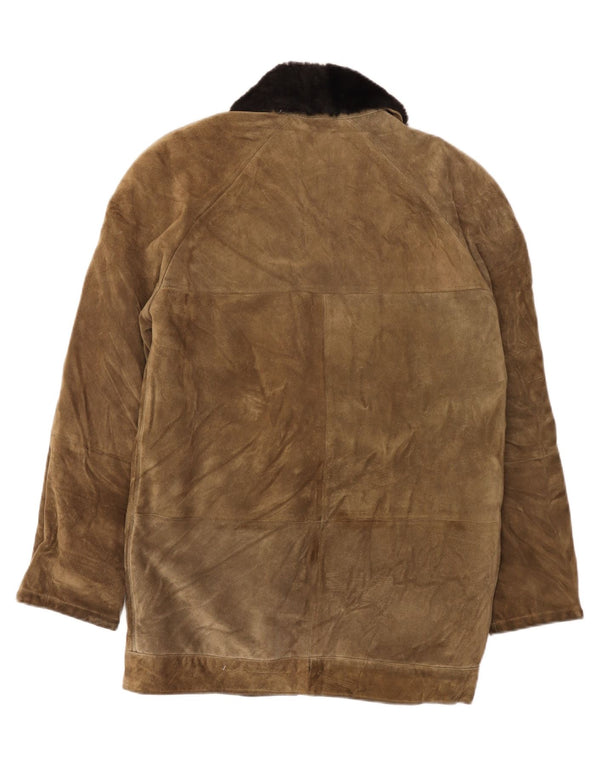 Vintage Mens Suede Jacket UK 38 Medium Brown Leather