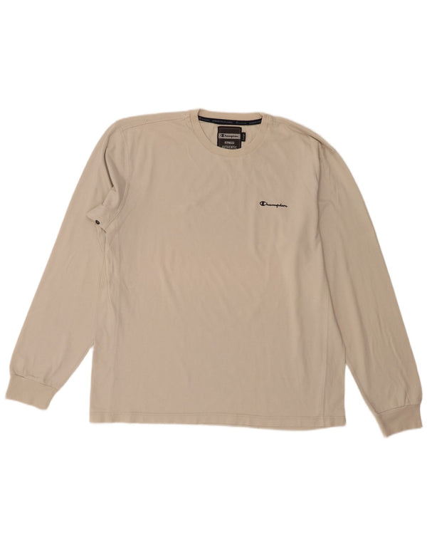 Champion Mens Top Long Sleeve XL Off White Cotton