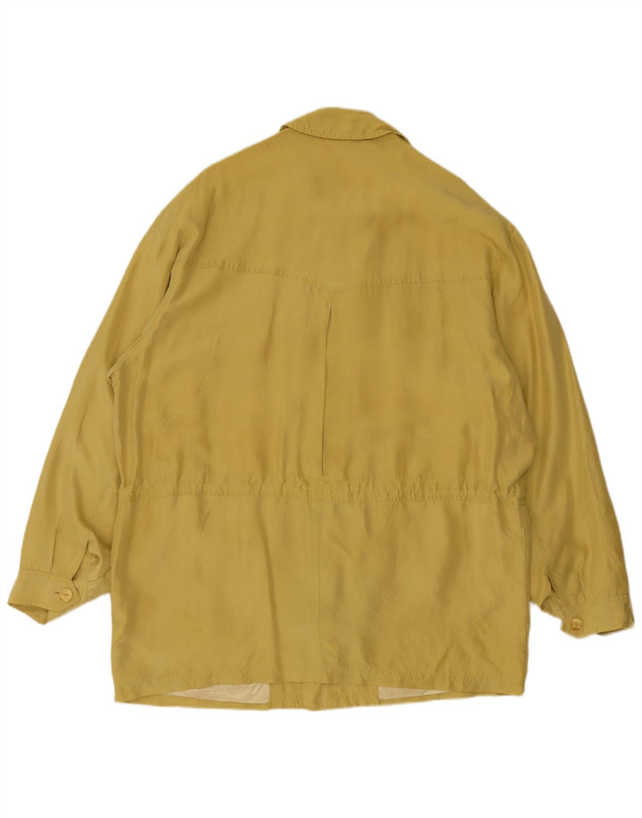 Vintage Mens Utility Jacket UK 44 2XL Yellow Silk