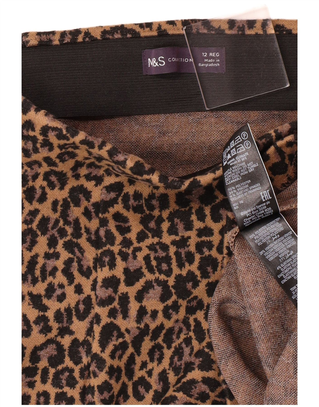 Marks & Spencer Womens Mini Skirt UK 12 Medium W30 Brown Leopard