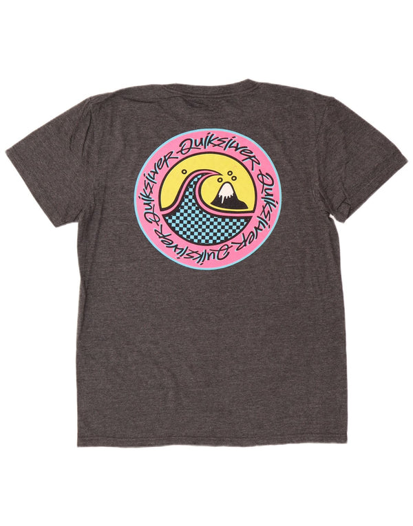 Quiksilver Mens Regular Fit Graphic T-Shirt Top Medium Grey Cotton