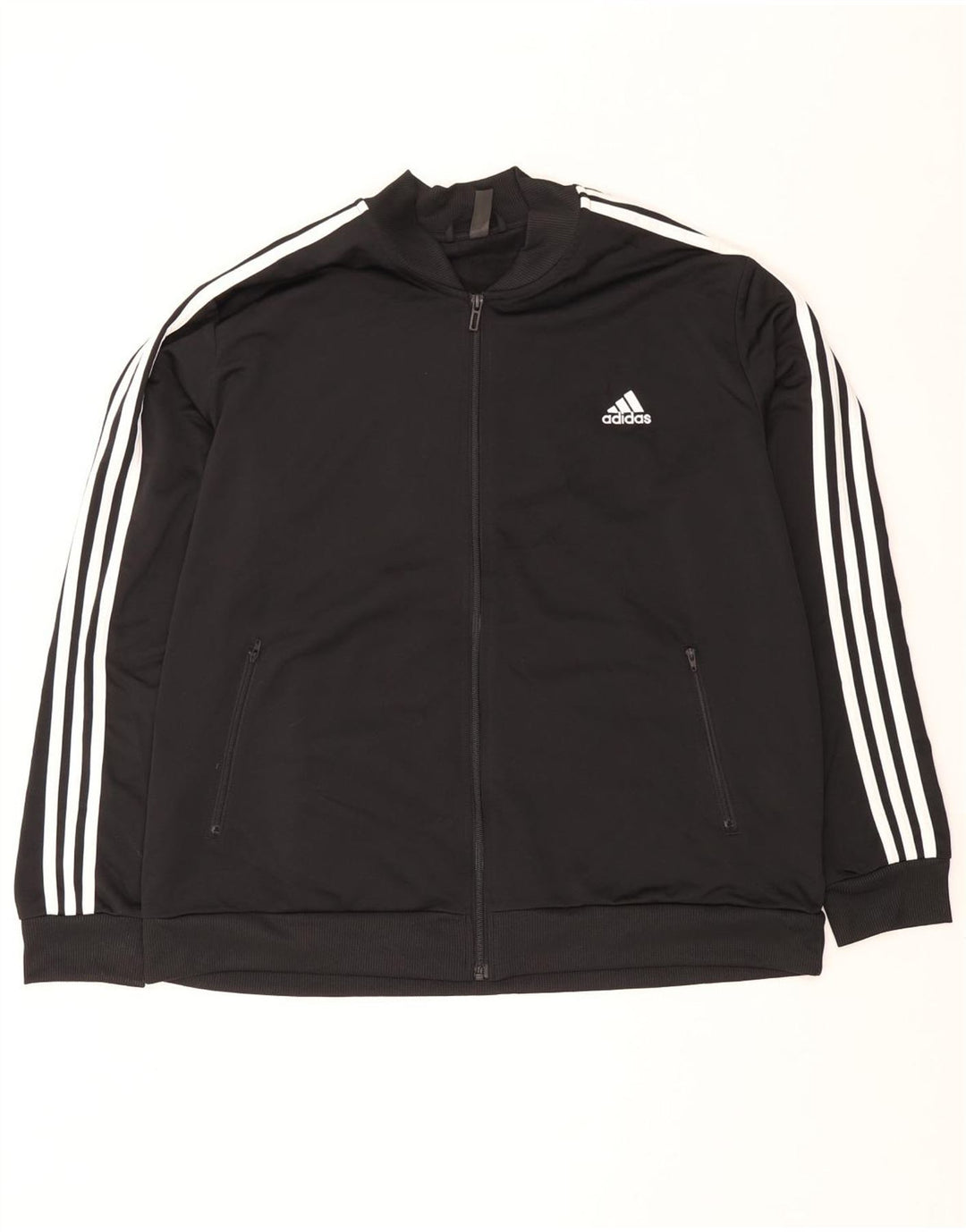 Adidas Womens Tracksuit Top Jacket UK 24/26 2XL Black Polyester