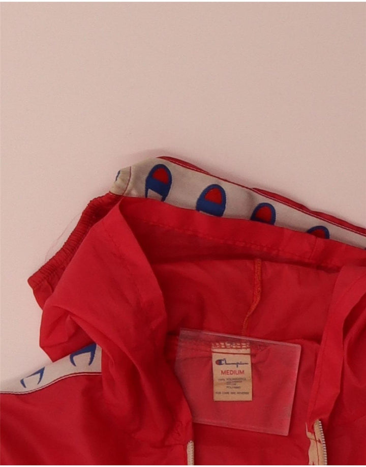 CHAMPION Womens Oversized Graphic Hooded Anorak Jacket UK 14 Medium Red