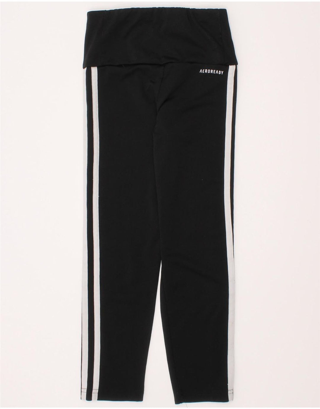 ADIDAS Girls Aeroready Leggings 7-8 Years Black Polyester