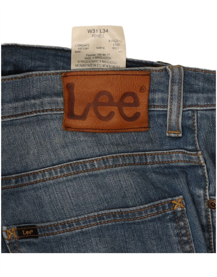 LEE Mens Powell Straight Jeans W31 L30 Blue Cotton