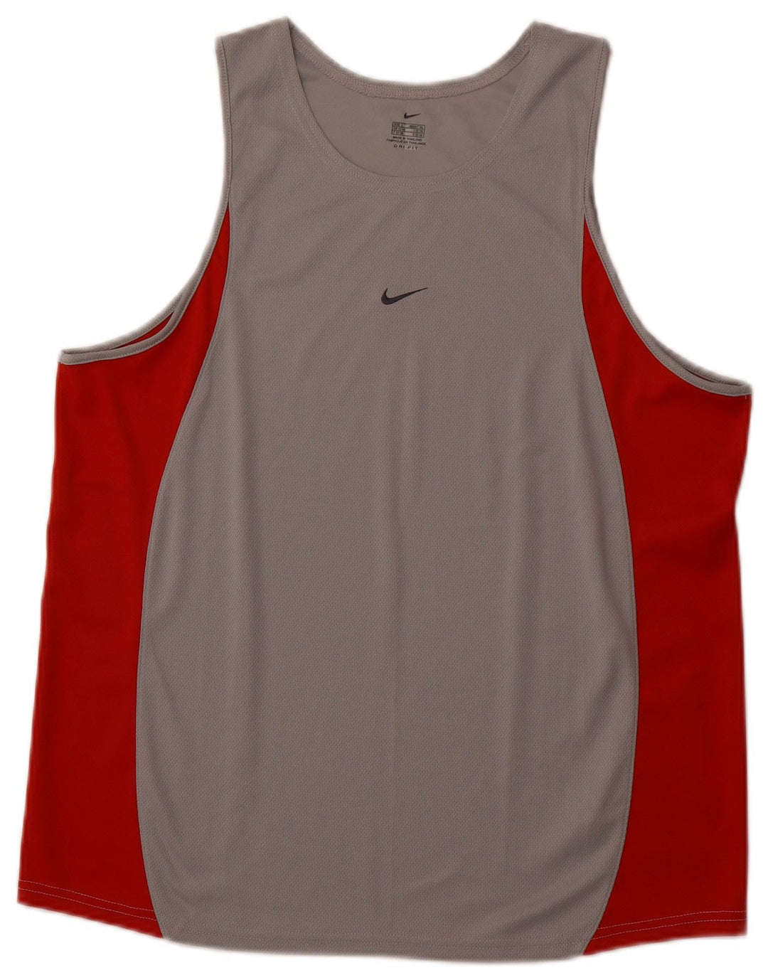 NIKE Mens Dri Fit Vest Top UK 42/44 Large Grey Colourblock Polyester