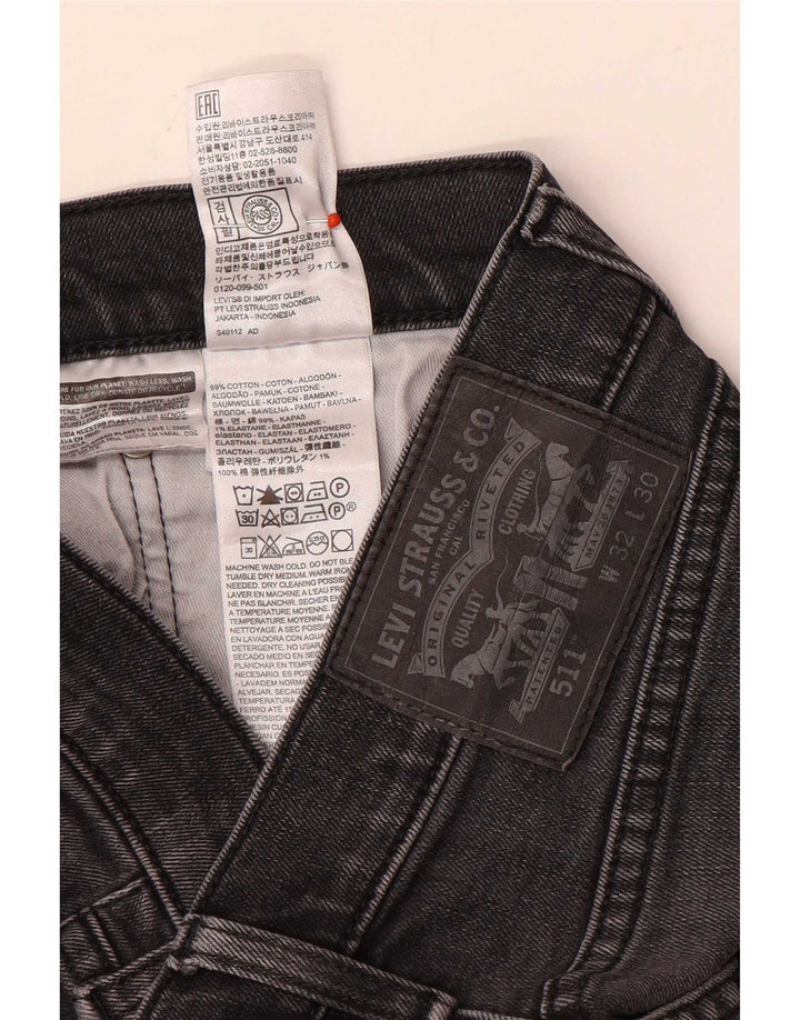 Levi's Mens 511 Slim Jeans W32 L30 Grey Cotton