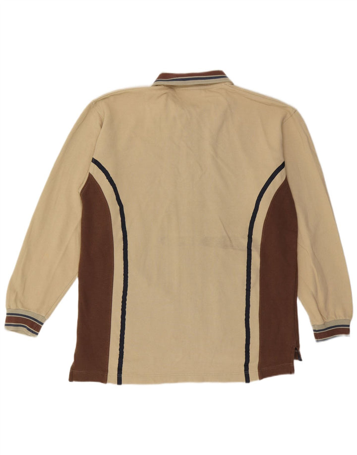 Asics Mens Tracksuit Top Jacket XL Beige Colourblock