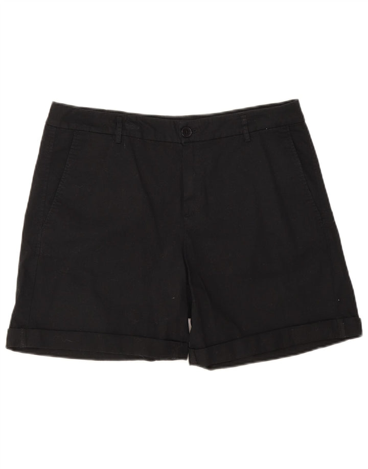 Benetton Womens Chino Shorts UK 12 Medium W32 Black