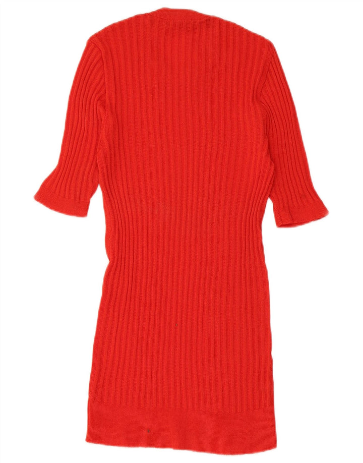 VINTAGE Womens Knit Blouse Top UK 8 Small Red