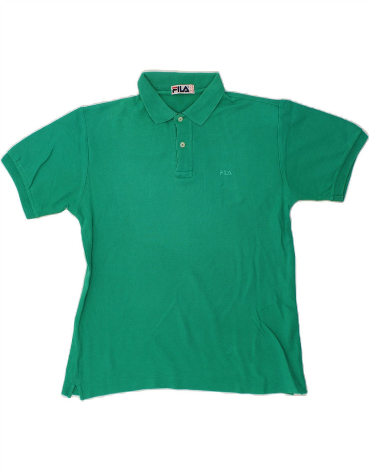 FILA Mens Polo Shirt IT 48 Medium Green Cotton Vintage Fila and Second-Hand Fila from Messina Hembry 